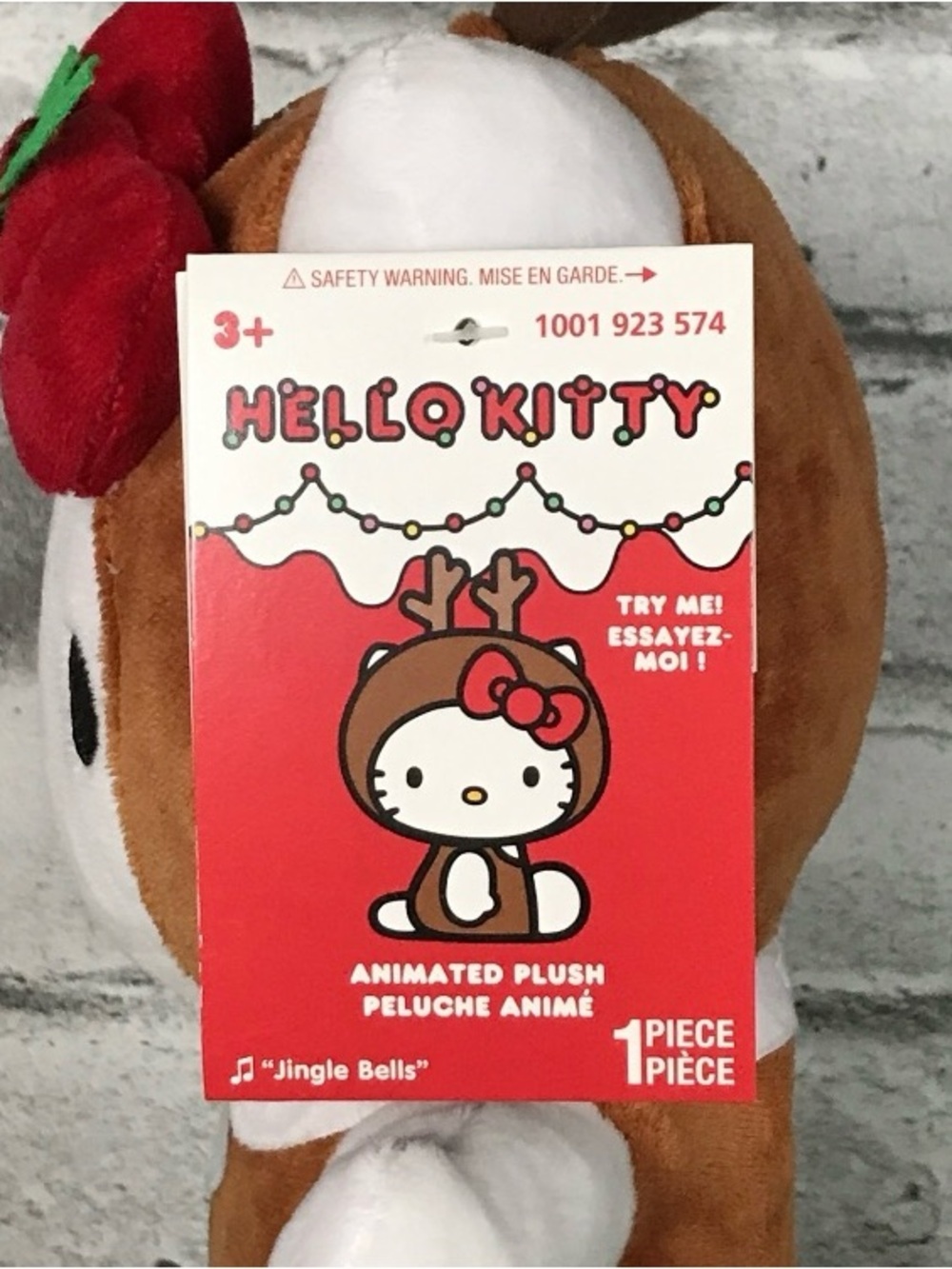 NWT. Hello Kitty 12” Reindeer Musical Animated Christmas Side Stepper Plush - Picture 6 of 9